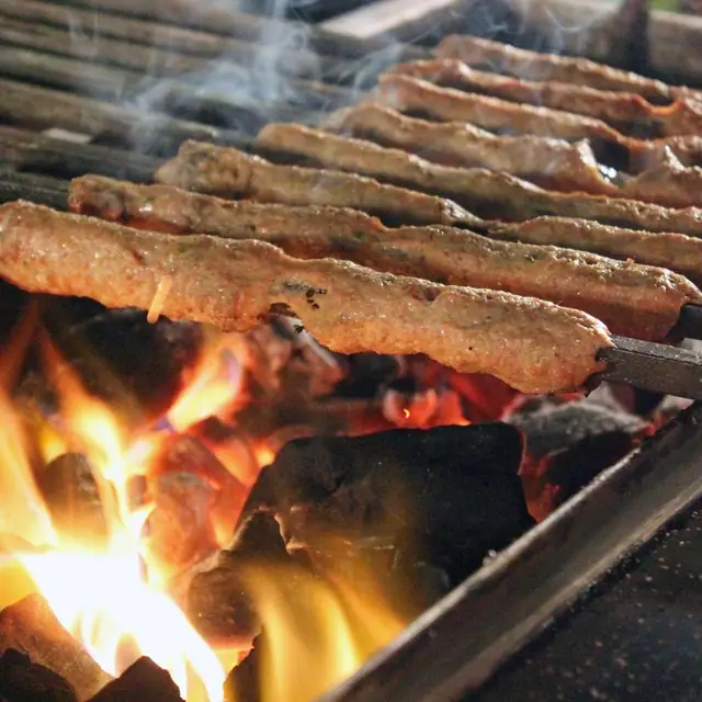 Kebabs over the flames